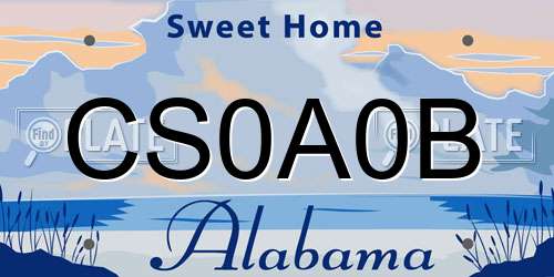 CS0A0B Alabama License Plate