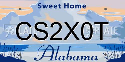 CS2X0T Alabama License Plate