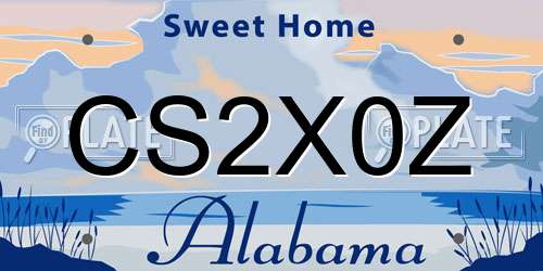 CS2X0Z Alabama License Plate