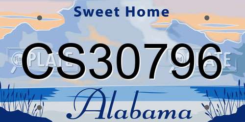 CS30796 Alabama License Plate