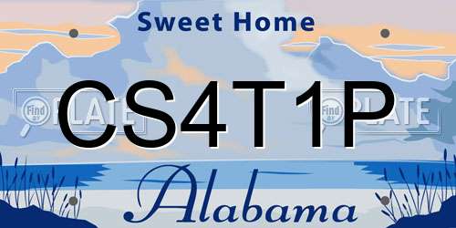CS4T1P Alabama License Plate