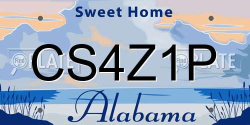 CS4Z1P Alabama License Plate