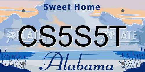 CS5S5T Alabama License Plate