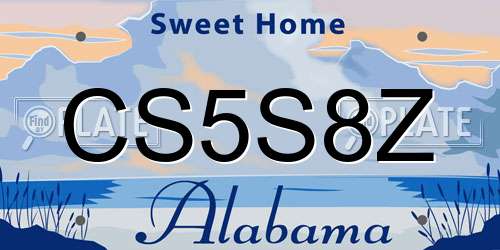 CS5S8Z Alabama License Plate