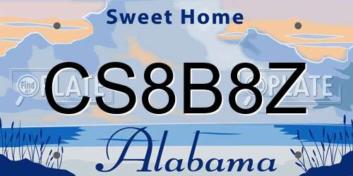 CS8B8Z Alabama License Plate