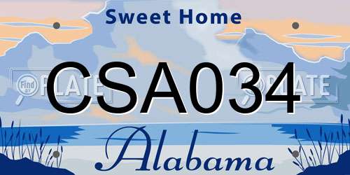 CSA034 Alabama License Plate