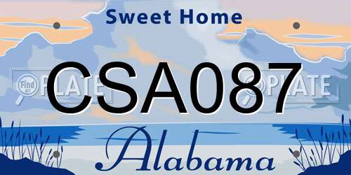 CSA087 Alabama License Plate