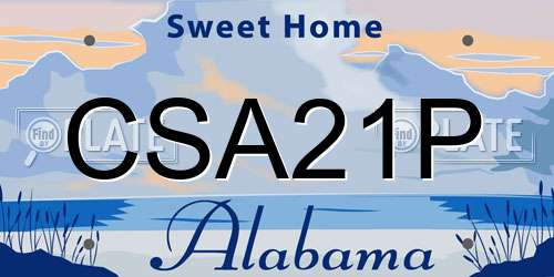 CSA21P Alabama License Plate