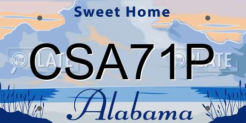 CSA71P Alabama License Plate