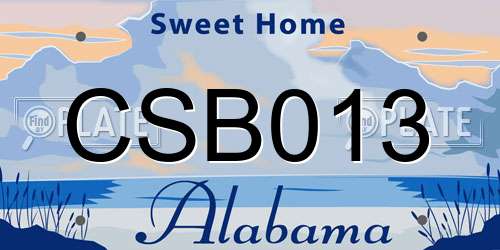 CSB013 Alabama License Plate