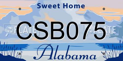 CSB075 Alabama License Plate