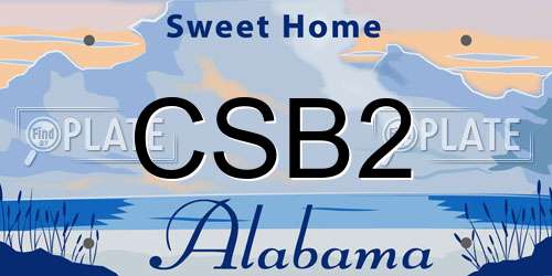 CSB2 Alabama License Plate