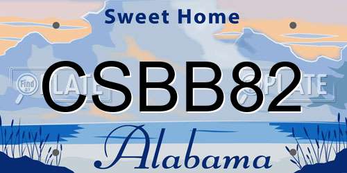 CSBB82 Alabama License Plate