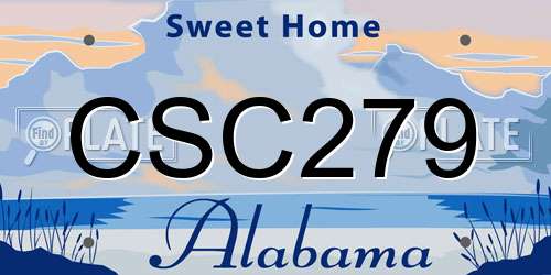 CSC279 Alabama License Plate