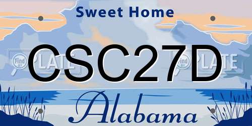 CSC27D Alabama License Plate