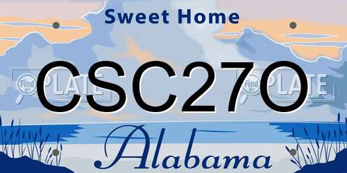 CSC27O Alabama License Plate