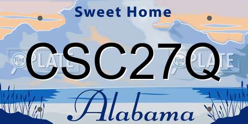 CSC27Q Alabama License Plate