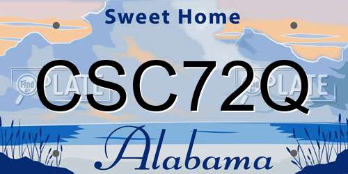 CSC72Q Alabama License Plate