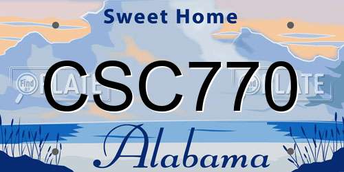 CSC770 Alabama License Plate