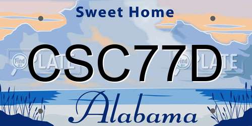 CSC77D Alabama License Plate
