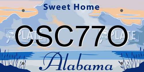 CSC77O Alabama License Plate