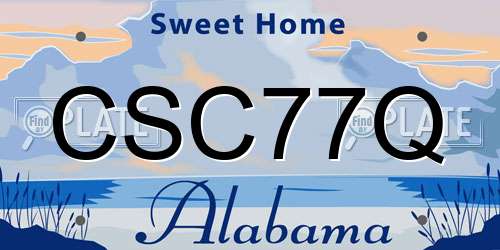 CSC77Q Alabama License Plate