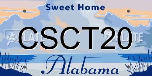 CSCT20 Alabama License Plate