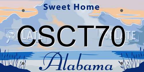 CSCT70 Alabama License Plate