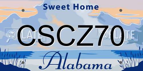CSCZ70 Alabama License Plate