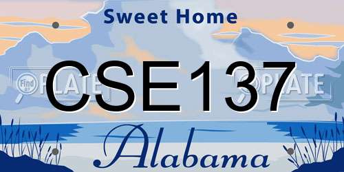 CSE137 Alabama License Plate