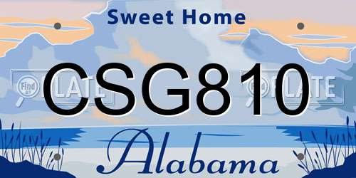 CSG810 Alabama License Plate
