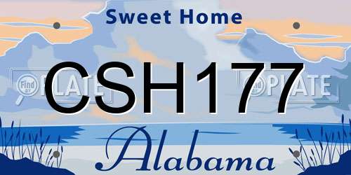 CSH177 Alabama License Plate
