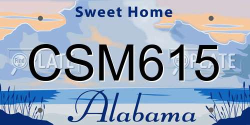 CSM615 Alabama License Plate