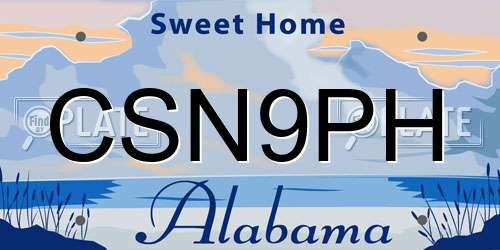 CSN9PH Alabama License Plate
