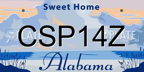 CSP14Z Alabama License Plate