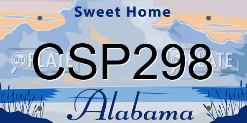 CSP298 Alabama License Plate