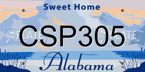 CSP305 Alabama License Plate