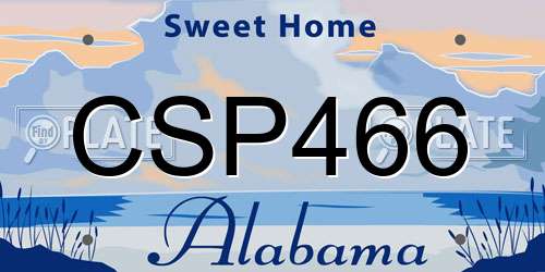 CSP466 Alabama License Plate
