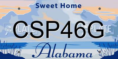 CSP46G Alabama License Plate