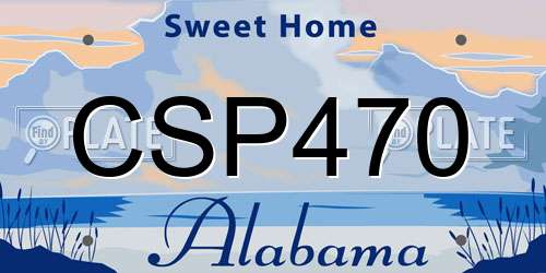 CSP470 Alabama License Plate