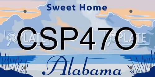 CSP47O Alabama License Plate
