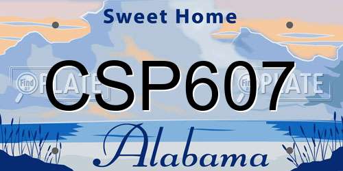CSP607 Alabama License Plate