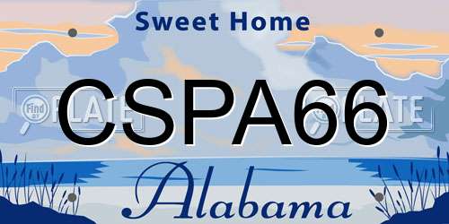 CSPA66 Alabama License Plate