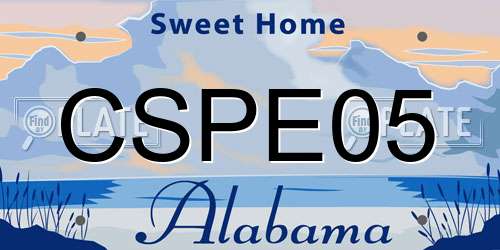 CSPE05 Alabama License Plate