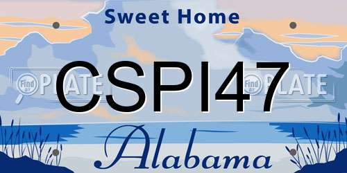 CSPI47 Alabama License Plate