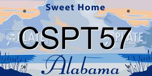 CSPT57 Alabama License Plate