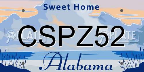 CSPZ52 Alabama License Plate