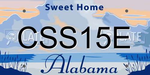 CSS15E Alabama License Plate