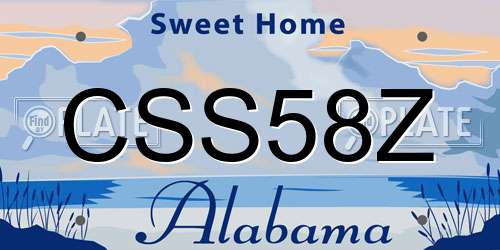 CSS58Z Alabama License Plate