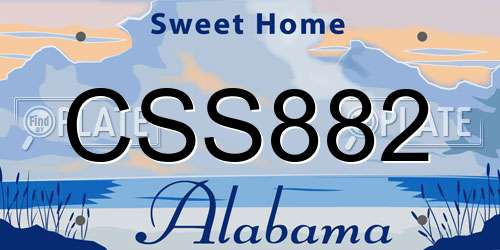 CSS882 Alabama License Plate